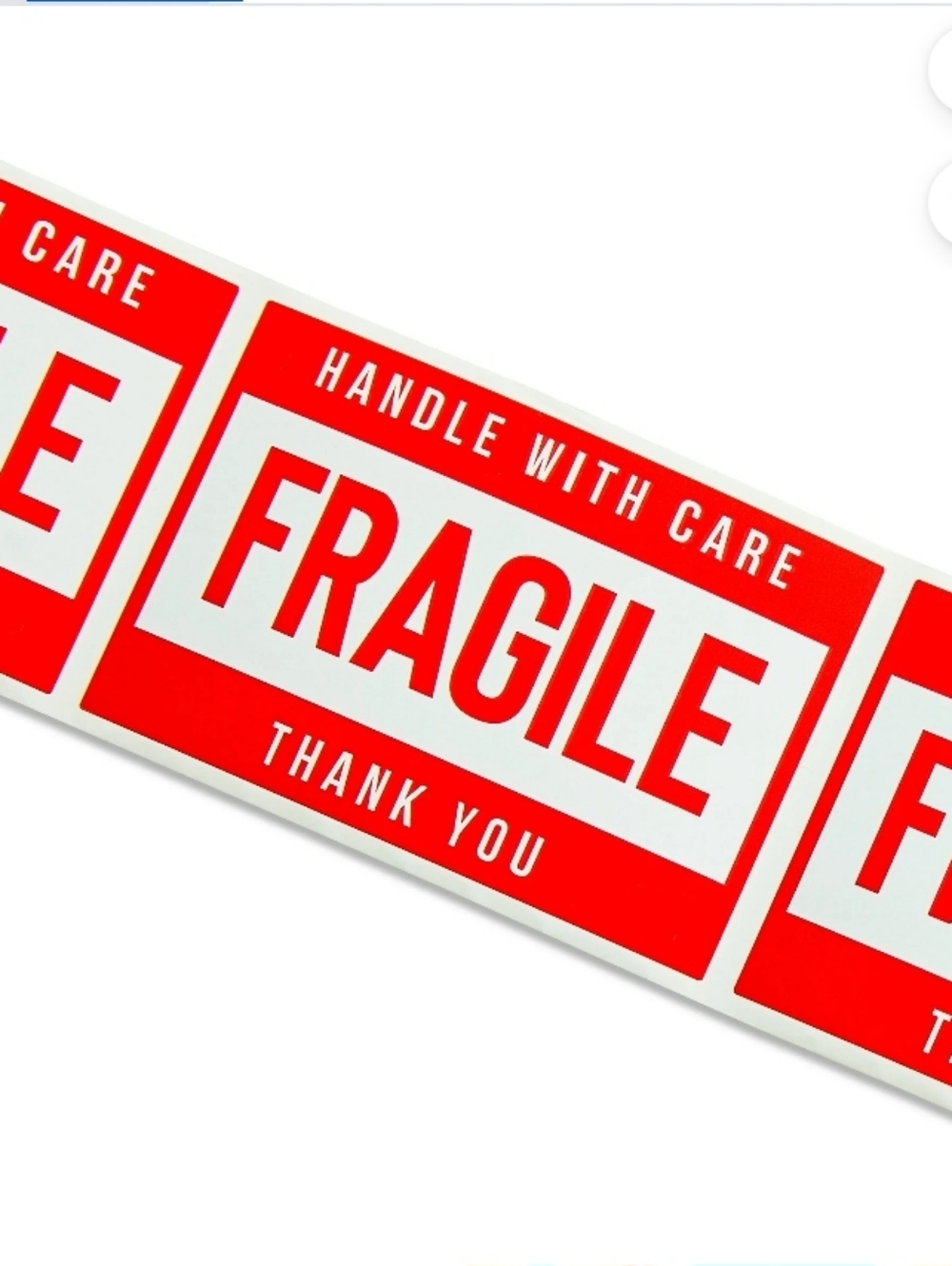 Fragile Handle 10 With Care Shipping Labels Stickers Red White 10